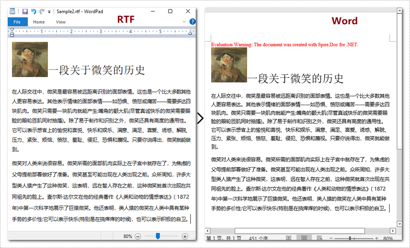 c#/vb.net word 转 rtf 或 rtf 转 word