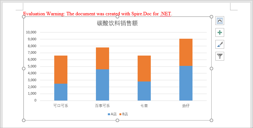 c# 在 word 中创建柱形图