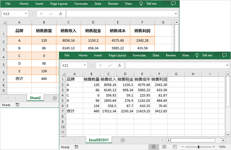 python 将 excel 转为 csv 或将 csv 转为 excel