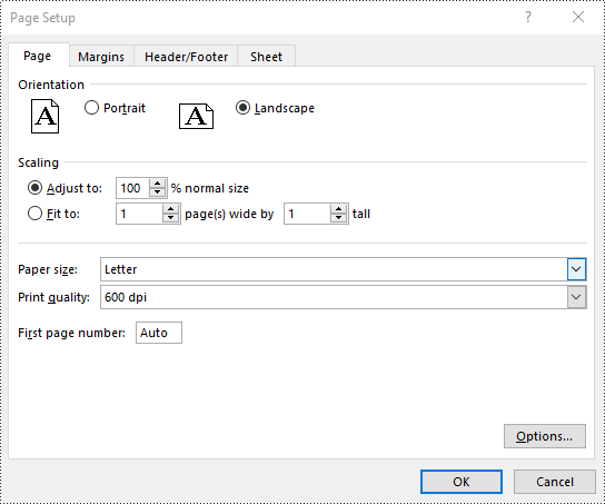 python 调整 excel 页面设置